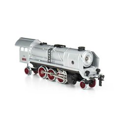 Parní lokomotiva Mikádo - stříbrná se zvukem - Dvoukolejnicový systém